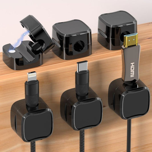 Magnetic Cable Organizer Flexible Plastic Desktop Car Data Cable