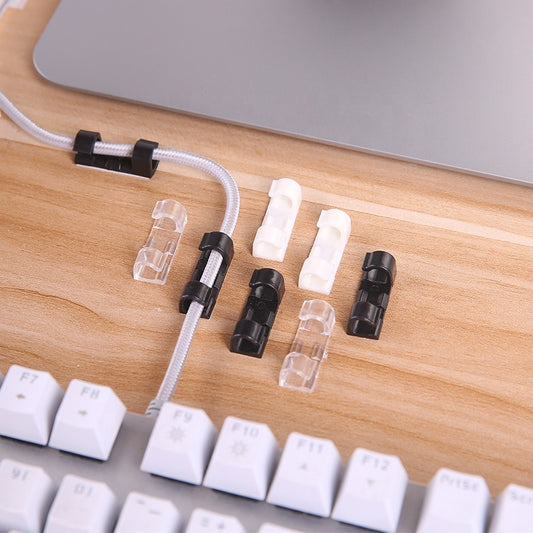 20pcs Transparent Cable Organizer Clips Cable Management Organizer Self Adhesive