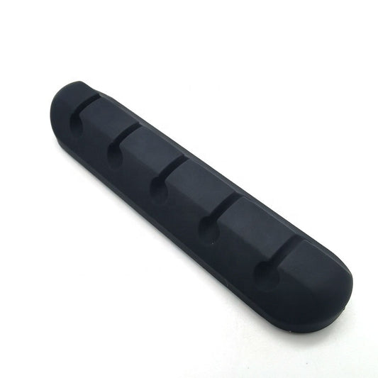 5 Slots Flexible Silicone Cable Clip Self Adhesive Desktop