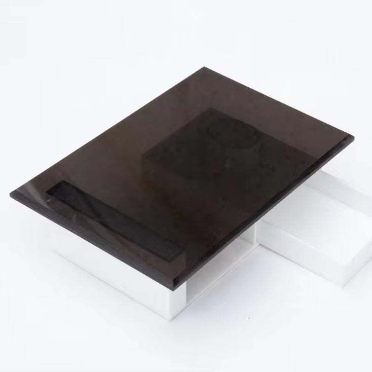 Ergonomic Acrylic Monitor Riser With Pull Out Drawer Smoky Gray