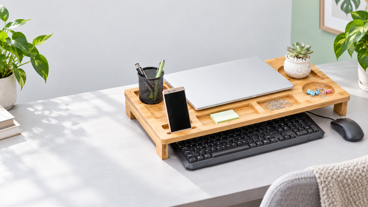 Monitor Stands & Desk Storage; styling accessories are not included unless listed